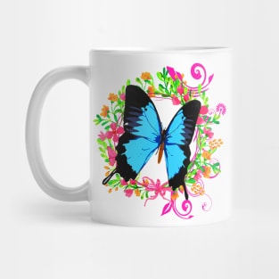 Colorful Papillon - Cute Butterfly - Girlie - Flower Pattern Mug